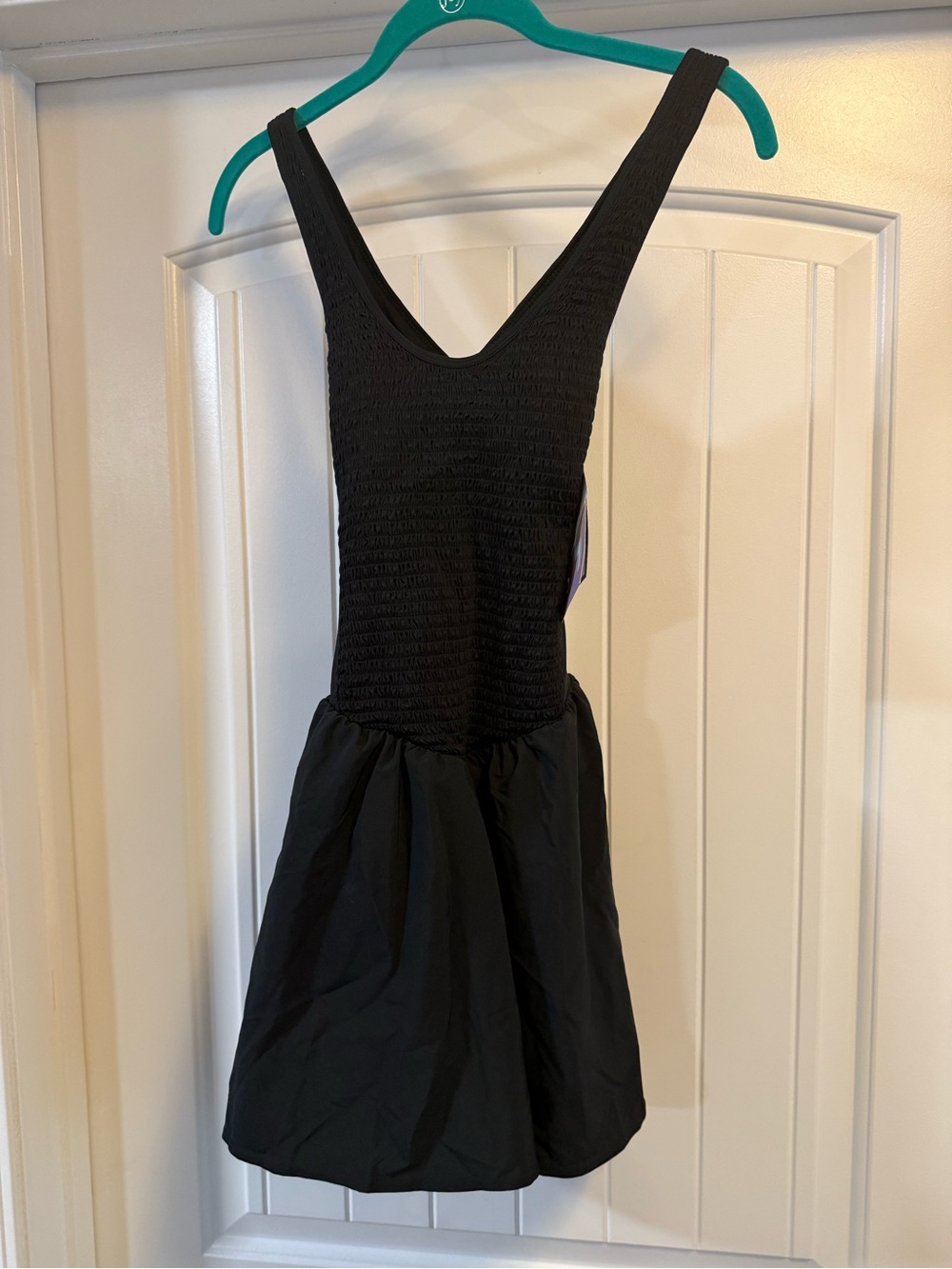 JoyLab Black Smocked Bodice Mini Dress